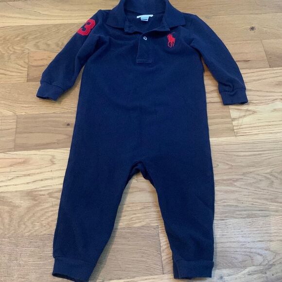 Ralph Lauren navy blue one piece outfit size 12 months - Picture 1 of 4